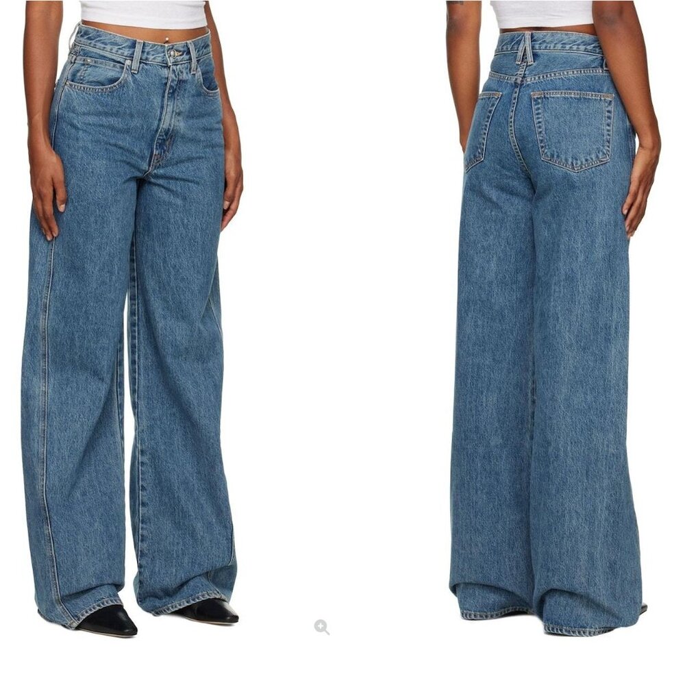 SLVRLAKE Eva Twisted Seam Wide Leg Jeans in Born to Run
